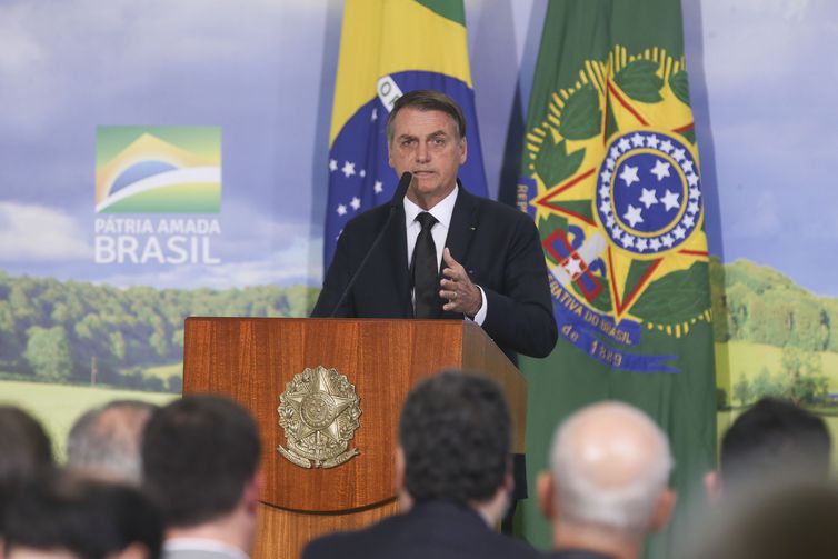 Jair Bolsonaro durante lançamento do Plana Safra 2019/2020, em cerimônia no Palácio do Planalto - Antonio Cruz/Agência Brasil