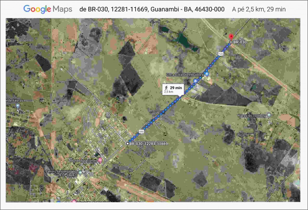 de BR-030, 12281-11669, Guanambi - BA, 46430-000 a BR-030, Guanambi - BA, 46430-000 - Google Maps