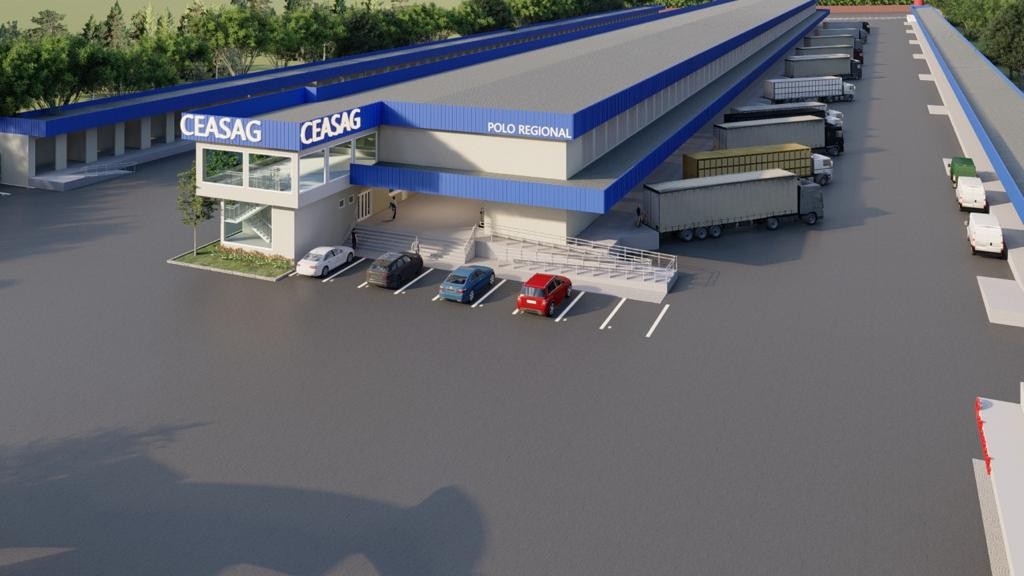 Estrategicamente localizado entre a BR-122 e o Anel Rodoviário, na saída para Pindaí, a Ceasag ocupará uma área mede 30 mil metros quadrados. Makete PMG