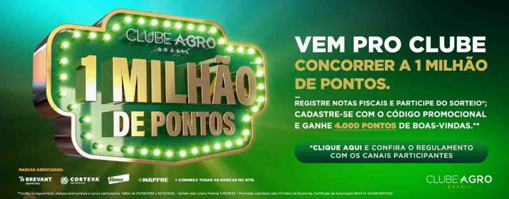 O propósito do Clube Agro Brasil é aumentar o poder de compra do produtor rural fazendo com que os pontos acumulados virem vouchers de desconto para resgatar em produtos. (divulgação)
