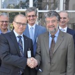 Diretor da AIEA, Tero Varjoranta, e presidente da INB, Aquilino Senra