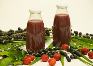 Uma das bebidas desenvolvidas usa açaí, cupuaçu e acerola na composição. Foto: Vinícius Braga / Divulgação