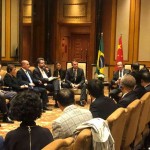 Presidente Jair Bolsonaro e ministros em audiência com presidente da Fiesp e CEOs chineses, em Pequim. Foto: Divulgação/Presidência da República