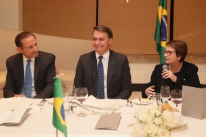 Jantar em homenagem ao presidente Jair Bolsonaro, oferecido pela Fiesp, em Pequim, ministra Tereza Cristina se juntou à comitiva do presidente Jair Bolsonaro nesta quinta-feira (24). Foto: Isac Nóbrega/divulgação