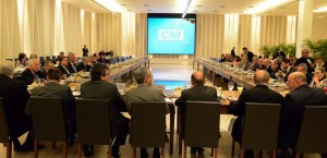 Representantes dos nove estados – Alagoas, Bahia, Ceará, Maranhão, Paraíba, Pernambuco, Piauí, Rio Grande do Norte e Sergipe – participaram do encontro, dia 19/10, na sede da Confederação Nacional da Indústria (CNI),  em Brasília. Foto CNI divulgação.