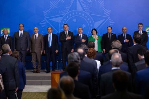 Solenidade do lançamento do Programa Verde Amarelo e da Estratégia Nacional de Qualificação, na tarde de segunda (11), no salão nobre do Palácio do Planalto, em Brasília. Foto: Edu Andrade/ASCOM/ME