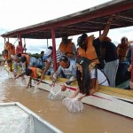 Em Bom Jesus da Lapa, o peixamento introduziu 20 mil alevinos de pacamã no trecho do São Francisco localizado na comunidade Barrinha. Foto: divulgação / Codevasf