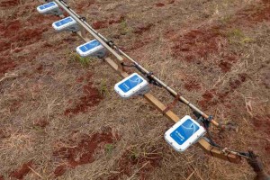 A redução se deve porque, com o sistema, os defensivos são aplicados somente nas plantas indesejadas (plantas alvo), identificadas por meio de sensores. (Divulgação Trimble)