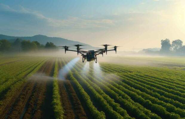 Pesquisas realizadas pela Embrapa Soja constataram o impacto positivo na produtividade das plantações com o uso de drones. Foto: Sonhagro / divulgação