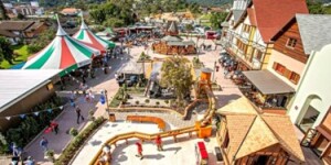Alles Park, em Pomerode, é um parque temático aberto, com muita comida típica, chopp, sobremesas e um cenário fabuloso, construído para trazer diversão e alegria de um jeitinho bem alemão. Foto Luiz C. Kriewall Filho – Divulgação.