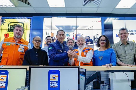 Demonstração do envio dos alertas foi coordenada pelo MIDR. Iniciativa prepara a população para o início da operação oficial do sistema - Foto: Ricardo Stuckert / PR