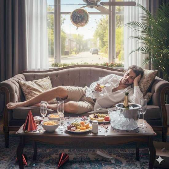 Depois de noites de celebração, encontros prolongados e consumo elevado de bebidas alcoólicas, o corpo costuma dar sinais claros de que precisa de recuperação. (Imagem ilustrativa produzida por IA).