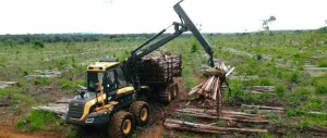 Durante a Expo Minas Florestal, de 19 a 21 de maio, em Sete Lagoas (MG), serão apresentadas tecnologias e inovações à cadeia produtiva da siderurgia verde. Entre os destaques está o modelo 750/55-26.5 Goodyear Timbertrac LS-2, da Titan. (Divulgação)